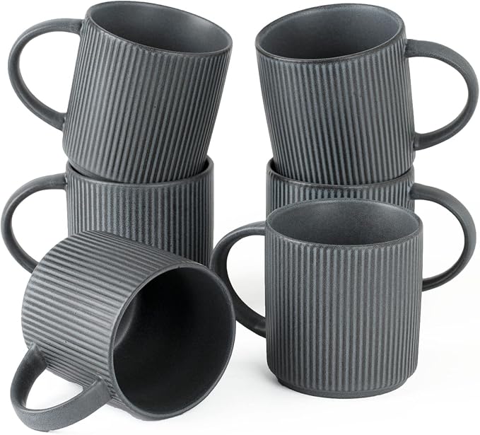 famiware Coffee Mug Set for 6, Star 12 oz Catering Mugs Cup Set by Famiware