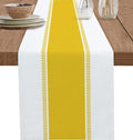 Yellow Table Runners 108 inches Long, Modern Stripes Table Runner Farmhouse by Futuregrace