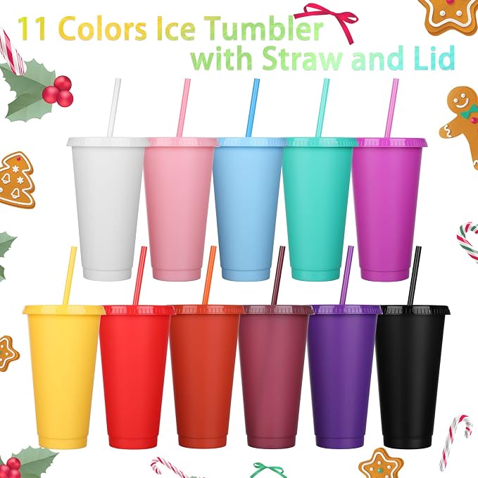 Honeydak 15 Pack Tumbler with Straw and Lid Bulk Cups - Image 3