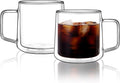 CNGLASS 15oz Double Walled Glass Coffee Mugs, Large Insulated Glass Mugs by CNGLASS