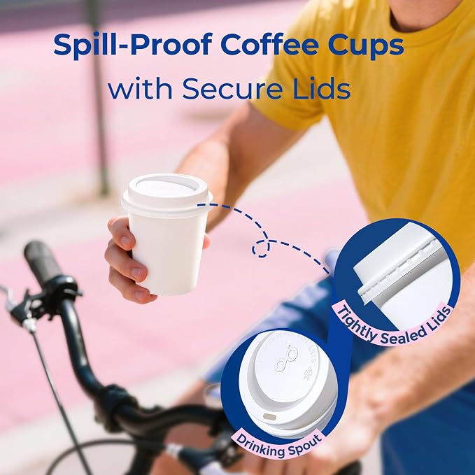 Fit Meal Prep 100 Pack 10 oz Disposable Coffee Cups - Image 4