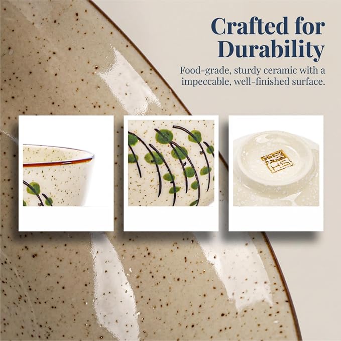 6 Pack Retro Ceramic Bowls, 4.5 Inch Japanese Rice Bowl | 10 Oz Small Soup - Image 3