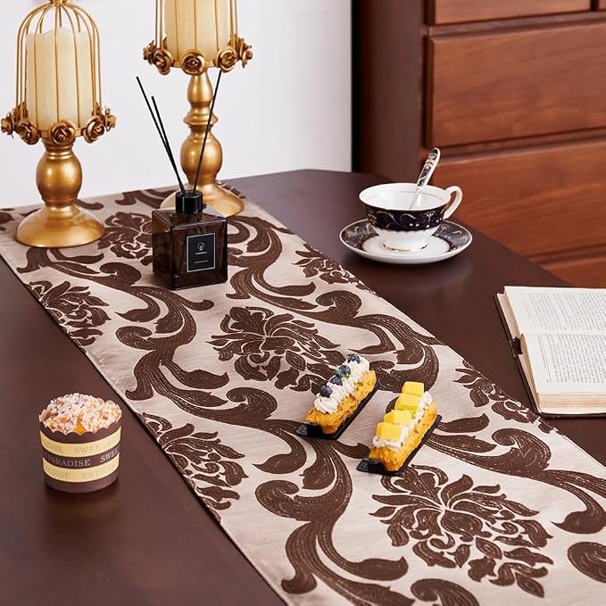 NAPEARL Elegant Luxury Damask Table Runner - Image 8