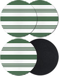 Black Striped Coasters Set of 4, Absorbent Coasters by Unknown