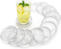 Elsjoy 12 Pack 4 Inch Modern Clear Coaster Set, Round Pillar Candle Holder by Elsjoy