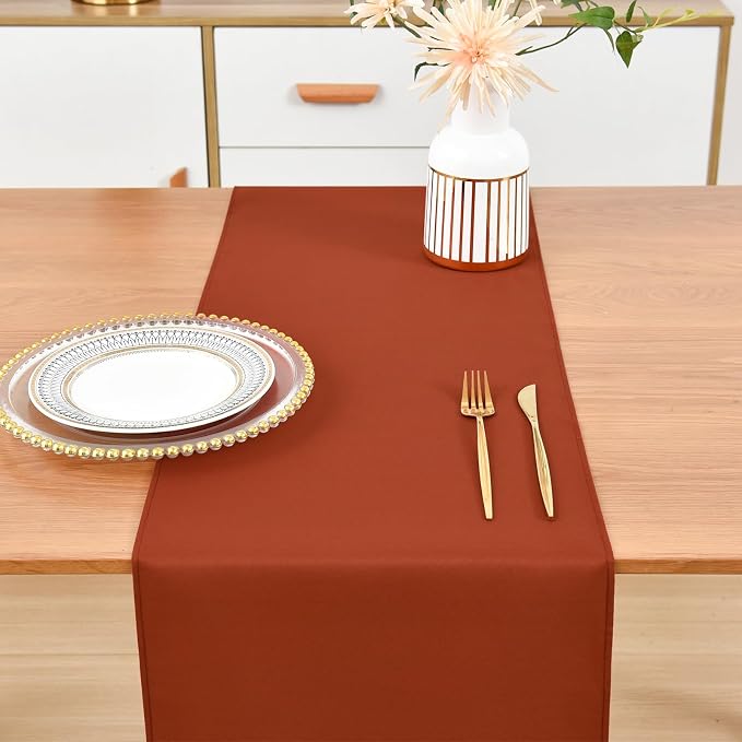 Wolkemer Farmhouse Rust Table Runner Dining Table Runners 48 Inches Long | - Image 7