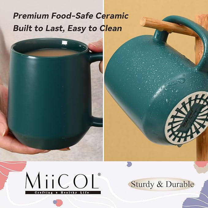 Miicol Ceramic Coffee Mug, 16 oz Large Coffee Cup, Tea Mug - Image 6