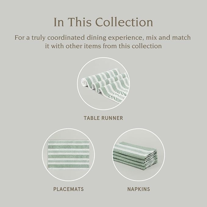 Over&Back 18x108 Woven Striped Table Runner - Image 4