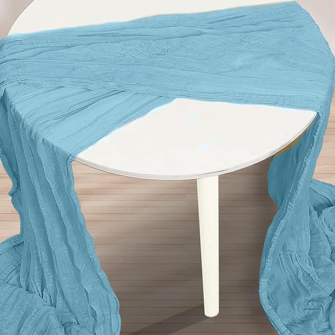 10 Pack Baby Blue Cheesecloth Table Runner 35x120 Inch 10Ft Rustic Gauze Cheese - Image 2