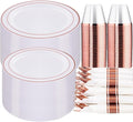 WELLIFE 350 Pieces Rose Gold Plastic Dinnerware, 50 Guests Disposable Plates by WELLIFE