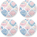 Seamless Asian Traditional Patterns Aesthetic Round Coaster 4 Pcs Corkboard by KLL