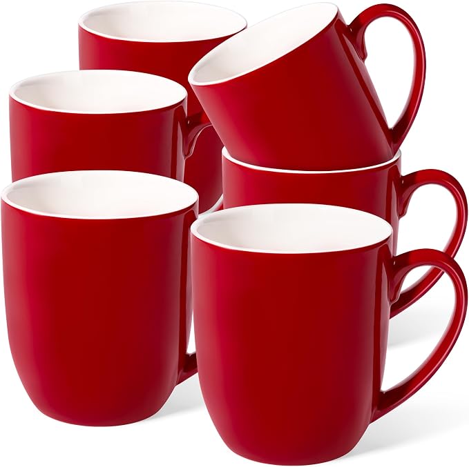Urbanstrive 16 oz Large Coffee Mugs Set of 6 Ceramic Coffee Mug White Coffee by Urbanstrive