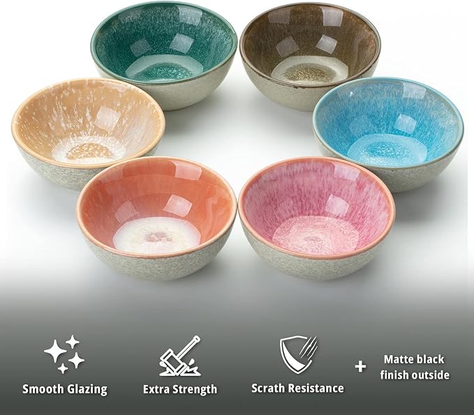 Brew To A Tea BTaT- Ceramic Dipping Bowls, 3.5 oz, 3.5 Inches, Soy Sauce Dish - Image 4