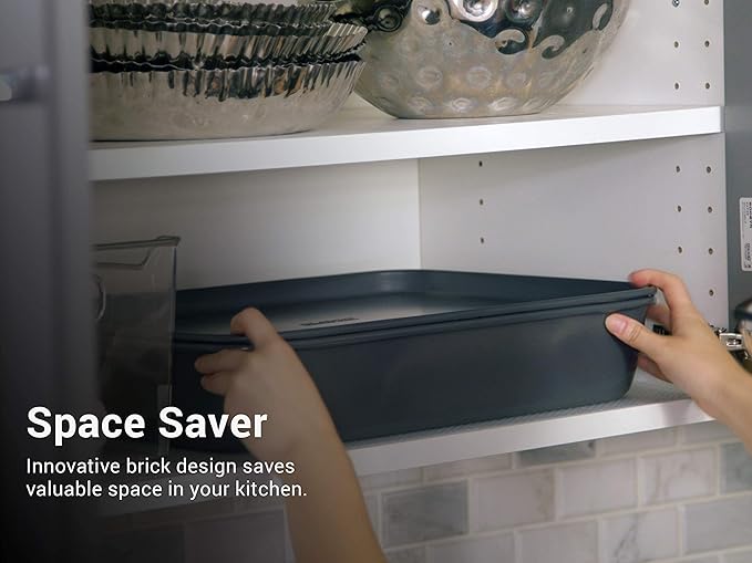 Elbee Home 8-Piece Nonstick Aluminized Steel, Space Saving Baking Set, With Deep Roasting Pan, Cookie Sheet, Cake Pans, Muffin Pans and Baking Pan PFOA & PFOS Free, Holiday Gift for Her