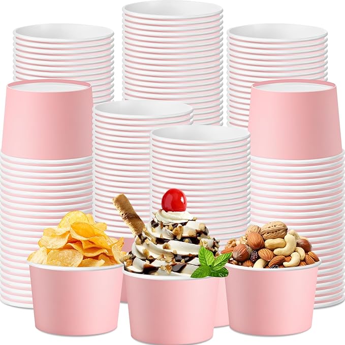 Jingmore Paper Ice Cream Cups 9oz Colored Disposable Dessert Bowls by Jingmore