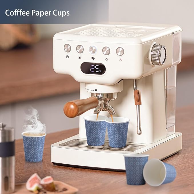 Clawsoff 300 Pack Paper Cups 8 oz Bulk Disposable Coffee Cups Navy Floral | - Image 6