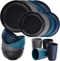 Quatish 16 Pcs Unbreakable Plates and Bowls, Plastic Dinnerware Sets by Quatish