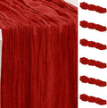 6 Pack Burgundy Cheesecloth Table Runner 35x120 Inch 10Ft Rustic Gauze Cheese by SuBleer
