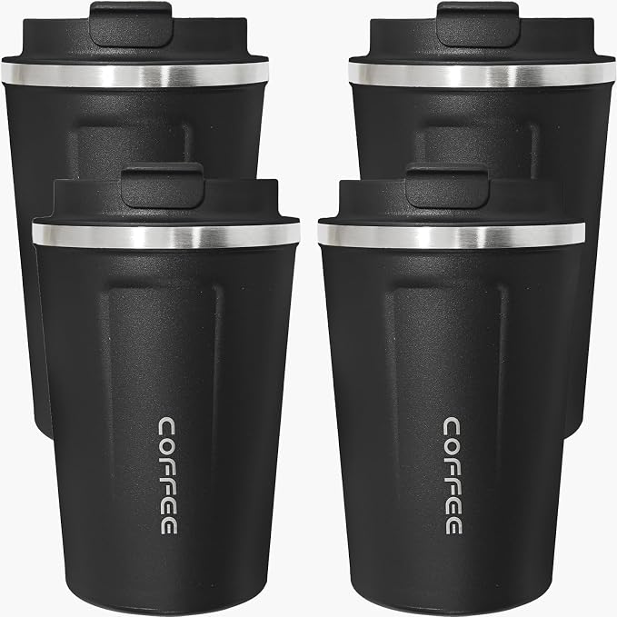 4 Pack Travel Coffee Mug 12oz Insulated Coffee Cup by Unknown