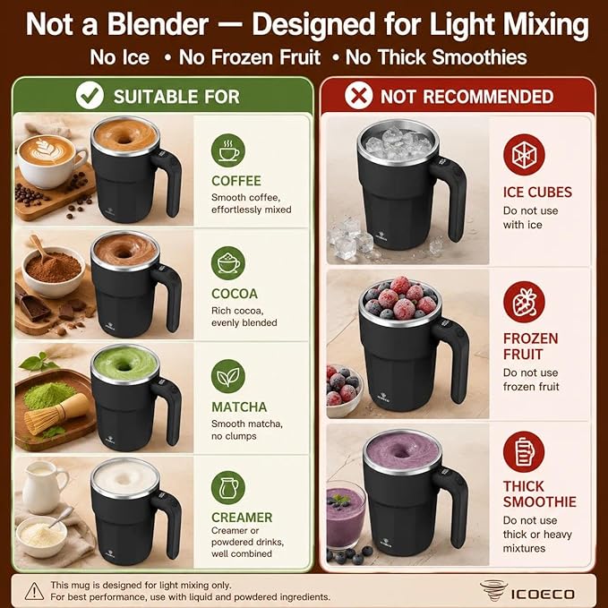 Self Stirring Coffee Mug, 12oz Rechargeable Magnetic Mixing Cup - Image 6