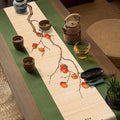 Asian Style Bamboo Table Runner, Ancient Chinese Paintings Zen Table Mat by Unknown