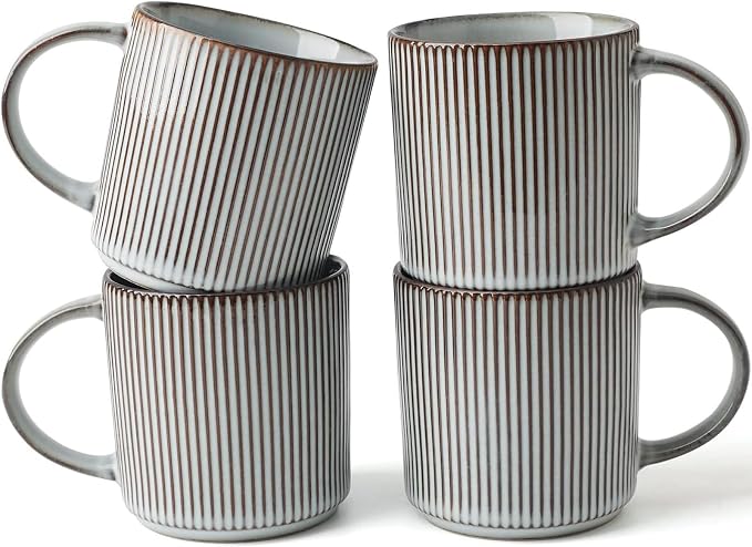 famiware Coffee Mug Set for 4, Star 12 oz Catering Mugs Cup Set by Famiware
