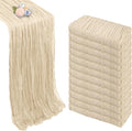 12 Pack Beige Cheesecloth Table Runner 10ft Boho Gauze Fabric Cheese Cloth by Pepmily