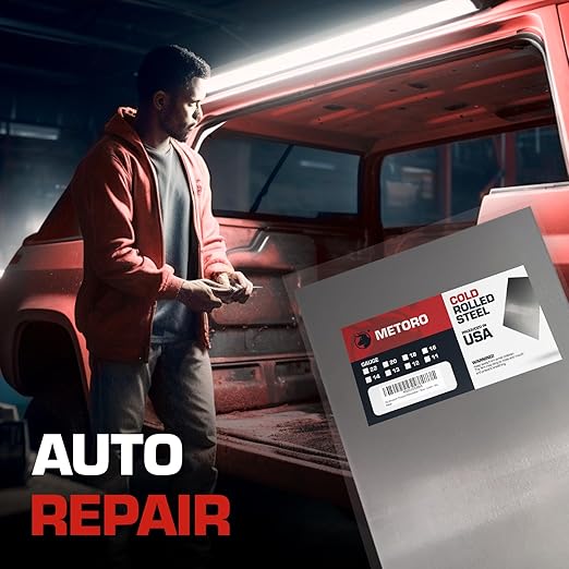Metoro 16-Gauge Mild CRS Steel Sheet - Formable, Weldable, Magnetic, Smooth Surface - Industrial-Grade Metal Plate for DIY Projects, Fabrication, and More. (5, .060 X 24 X 12)