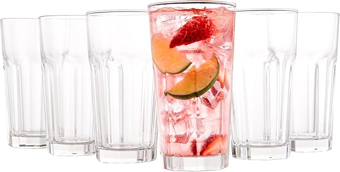 Vikko Drinking Glasses, 11 Ounce Glass Cups, Durable Glasses Drinking Set of 6 by Vikko