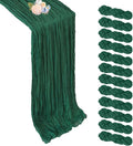 12 Pack Emerald Green Cheesecloth Table Runner 17 x 108 Inch | Boho Gauze by Pepmily