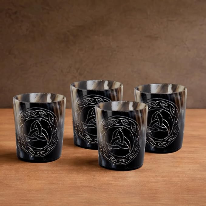 Handicrafts Home Viking Horn Shot Glasses Set of 8, Handmade Natural Ox Horn - Image 7