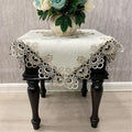 Sandweek Washable Square Tablecloth, Stain Resistant Damask Fabric Floral Lace by Unknown