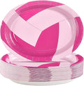 Grencian 50Pcs Pink Volleyball Party Supplies 10" x 12" Volleyball Oval Paper Plates Sport Birthday Party Disposable for Girls Ball Games Birthday Baby Shower Decorations