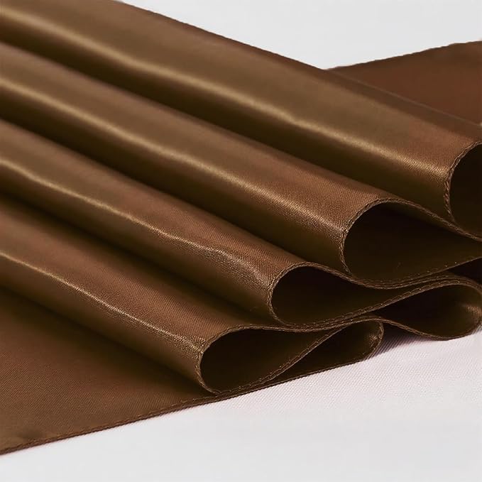Satin Brown Table Runners 10 Pack 12 x 108 Inches Polyester - Image 4