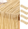 DeZerlor Champagne Cheesecloth Table Runners 4 Pack Summer Boho Runners | by DeZerlor