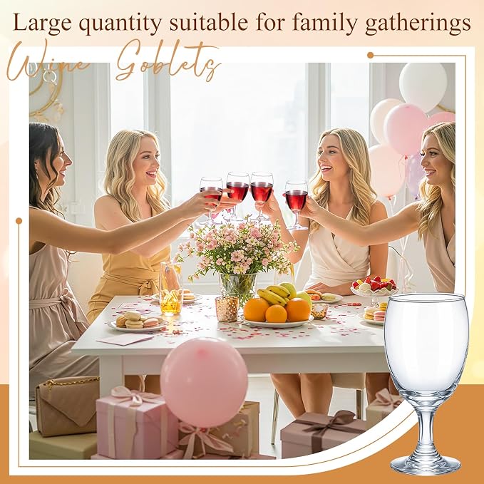Patelai Set of 6 Water Goblet, 16 oz Clear Drinking Glasses Bulk Dishwasher Safe - Image 6