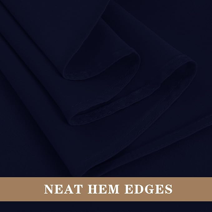 Fitable Navy Tablecloths for 6-8 Foot Tables, 6 Pack - 70 x 120 Inches - Reusable and Washable Table Clothes, Polyester Fabric Table Covers for Wedding, Party, Banquet