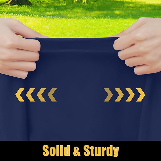 Smiry Rectangle Picnic Table Cloth, Waterproof Elastic Fitted Tablecloths for 8 Foot Tables, Washable Polyester Table Cover for Camping, Indoor and Outdoor (Navy, 30"x96")