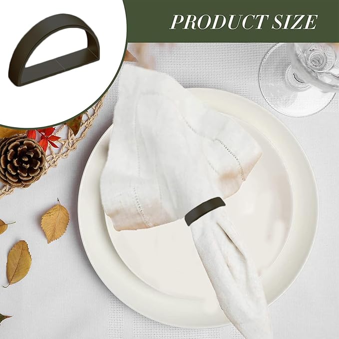 8 Pcs Black Napkin Rings - Image 6