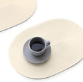 FunWheat Oval Braided Placemats Set of 4 Table Mats for Dining Tables Washable Heat Resistant Place Mats for Indoor Outdoor Use 12 x18 Inch(Oval Beige, 4pcs)