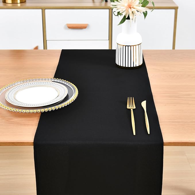 Farmhouse Black Table Runner Dining Table Runners 90 Inches Long Coffee Table - Image 7