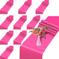 Rose Red Table Runner, Premium Smooth Silk Fabric Table Runner by HTONTB