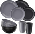 Quatish 8 Pcs Unbreakable Plates and Bowls, Plastic Dinnerware Sets by Quatish
