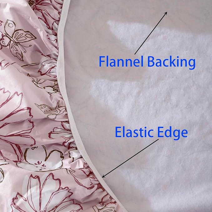 Walrus Round Vinyl Fitted Tablecloth with Flannel Backing Elastic Edge Design Table Cover Waterproof Oil-Proof PVC Table Cloth Stain-Resistant Best for 57"-66" Round