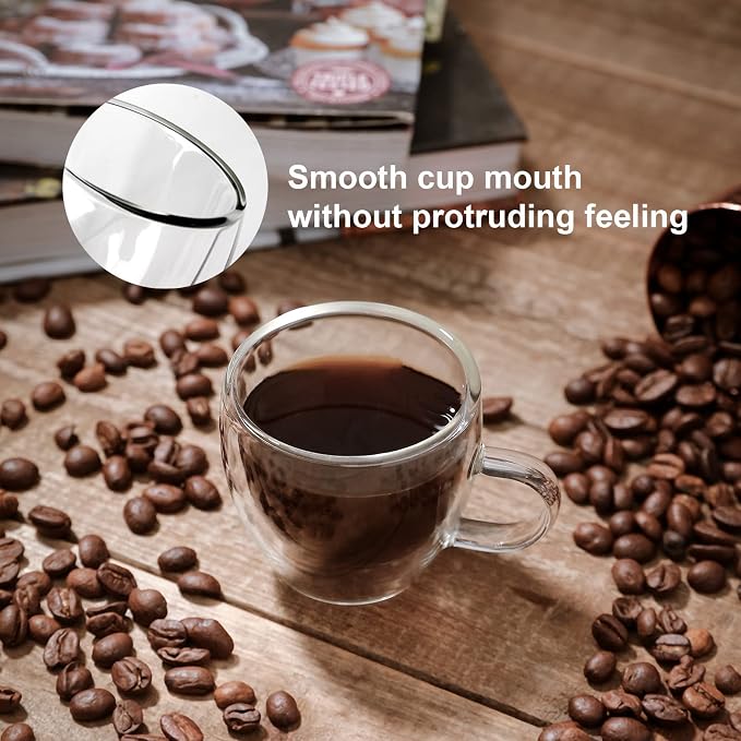 KitchenTour Insulated Coffee Mug 2.5 oz- Double Wall Glass Coffee Cup - Image 3