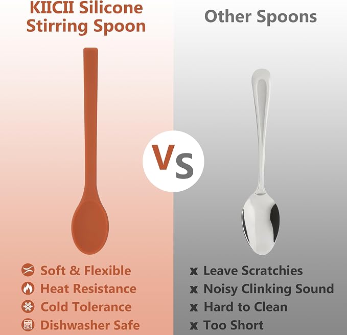 2PCs Silicone Stirring Spoons for Coffee Tea | 6.85-Inch Coffee&Espresso Spoons - Image 4