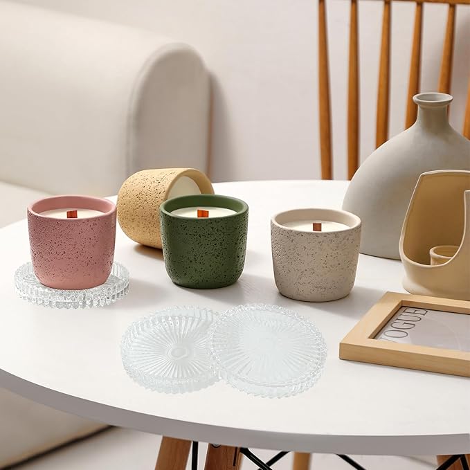 Glass Coasters Pack of 12 for Drinks,Round Cup Coasters,Crystal Coasters Coffee Coaster Table Coasters Pub Coaster,Decor for Office Kitchen Bar Dining Room Living Room,Jewelry Storage,Clear