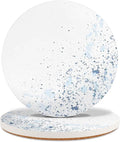 Drink Stone Coasters Set of 2 -Round Marble Style Desk Coasters by HIYALOT