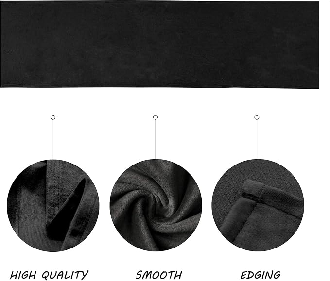 BALCONY & FALCON Table Runner Velvet Black 14"x51" | Elegant, Fall Decor - Image 2