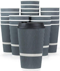Disposable Coffee Cups With Lids - 16 oz To Go Coffee Cup. Large Travel Cups by Glowcoast